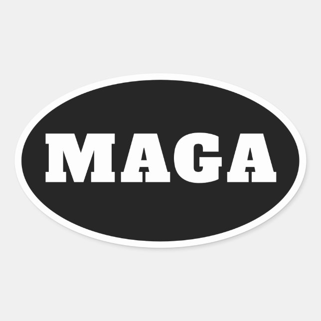 Sticker Ovale MAGA N'a besoin d'aucune description (Devant)