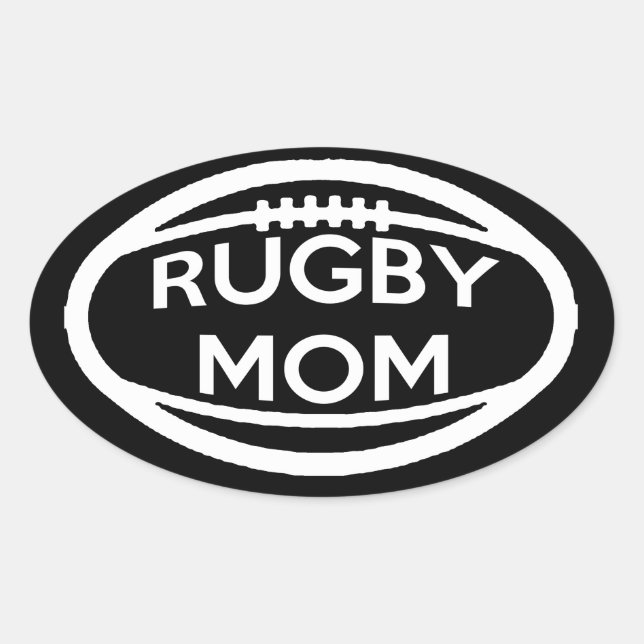 Sticker Ovale Maman de rugby (Devant)
