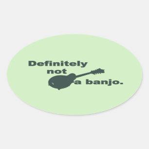 Sticker Ovale Mandolin — Certainement Pas Un Banjo