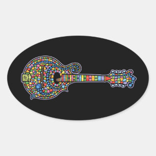 Sticker Ovale Mandoline mosaïque
