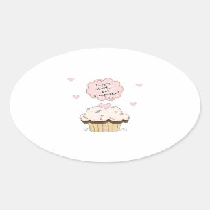 Sticker Ovale Mangez un petit gâteau