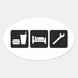 Sticker Ovale Mangez une clé de sommeil