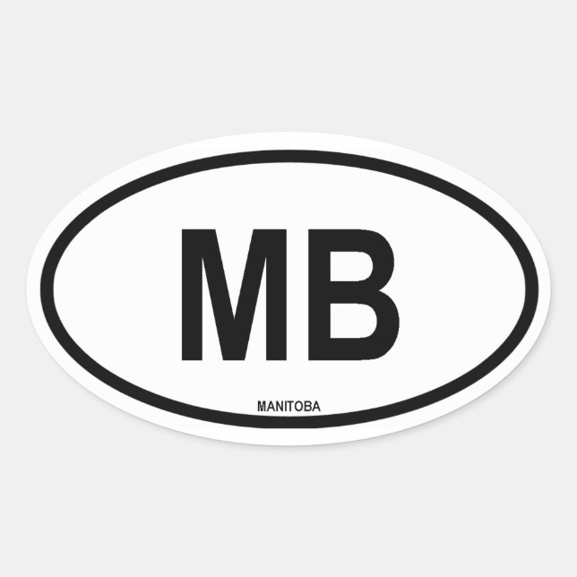 Sticker Ovale Manitoba "MB" (Devant)