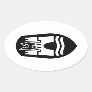 Sticker Ovale Manteau de Wolfsbourg des bras (blanc noir)