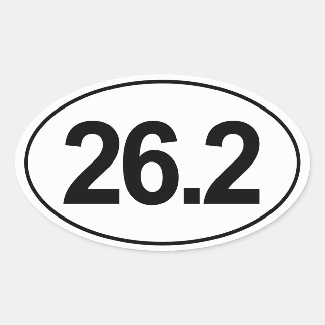 Sticker ovale Marathon 26,2 Miles (Blanc) (Devant)
