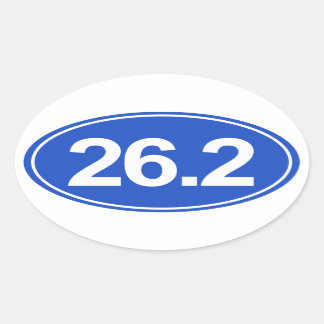 Sticker ovale Marathon 26,2 Miles (Bleu)