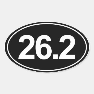 Sticker ovale Marathon 26,2 Miles (Noir)