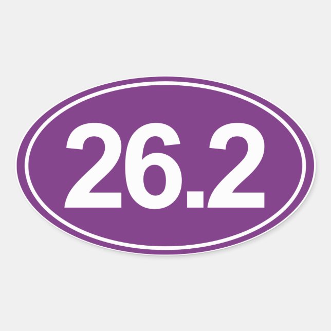 Sticker ovale Marathon 26,2 Miles (Violet) (Devant)