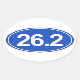 Sticker Ovale Marathon 26,2 milles d'autocollant ovale (bleu)