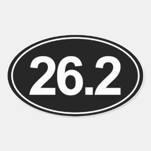 Sticker Ovale Marathon 26,2 milles d'autocollant ovale (noir)