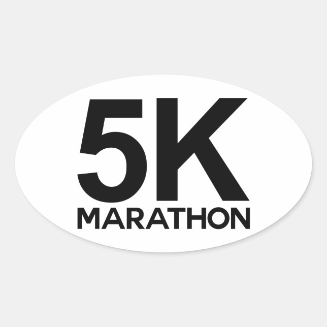 Sticker Ovale Marathon de 5k (Devant)