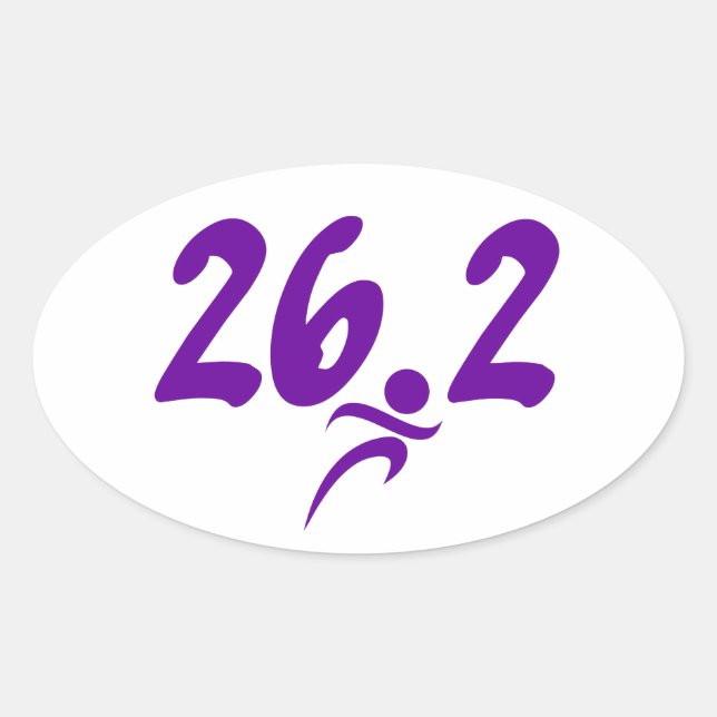 Sticker Ovale Marathon violet 26,2 (Devant)