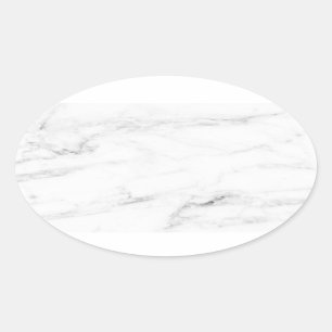 Sticker Ovale Marbre blanc blanc Élégant Modèle personnalisé