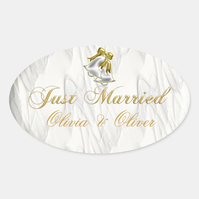 Sticker Ovale Mariage blanc (Devant)