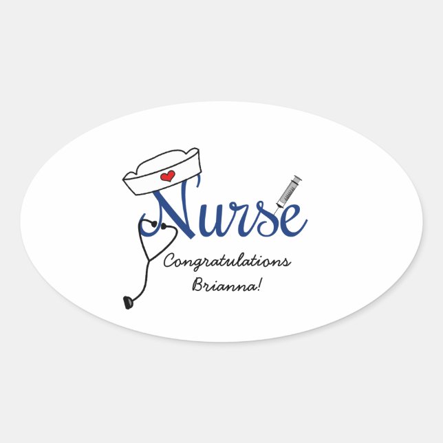 Sticker Ovale MARINE faite sur commande d'autocollants de faveur (Devant)