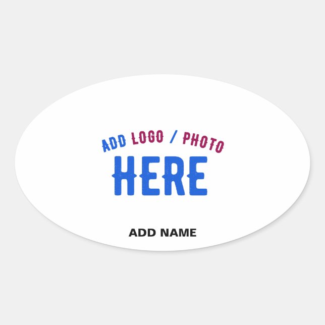 STICKER OVALE MARQUE BLANCHE MODERNE ET PERSONNALISABLE VÉRIFIÉE (Devant)
