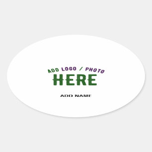 STICKER OVALE MARQUE BLANCHE MODERNE ET PERSONNALISABLE VÉRIFIÉE