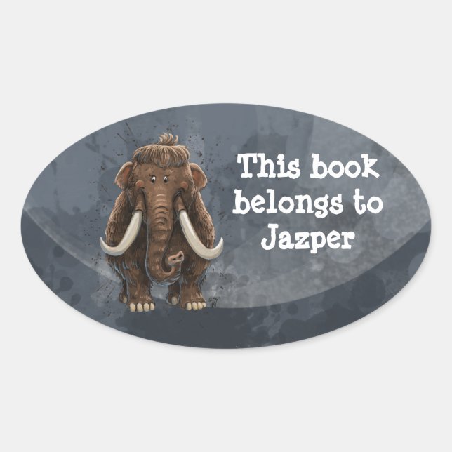 Sticker Ovale Mastodon de la parade animale (Devant)