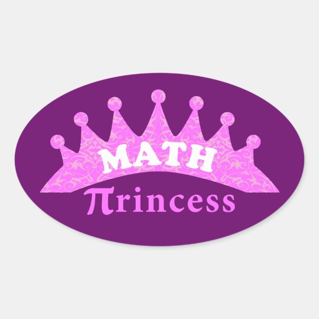 Sticker Ovale Math Princesse (Devant)