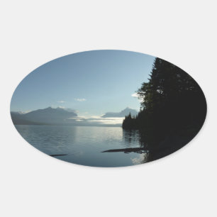 Sticker Ovale Matin au lac McDonald dans le parc national des Gl