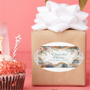 Sticker Ovale Maximaliste mariage Faveur cadeau cadeau Vintage f