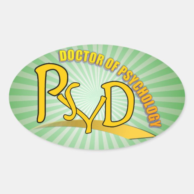 STICKER OVALE MÉDECIN PSYD DE PSYCHOLOGIE LOGO JAUNE (Devant)