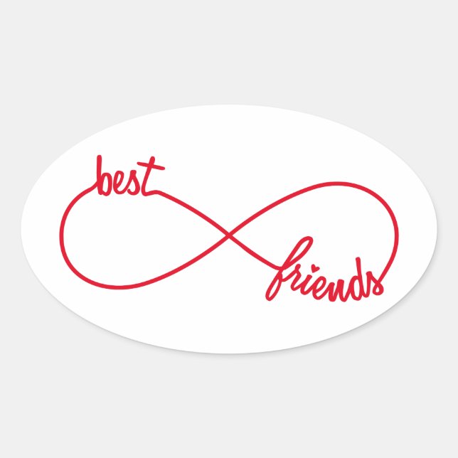 Sticker Ovale Meilleurs amis pour toujours (Devant)