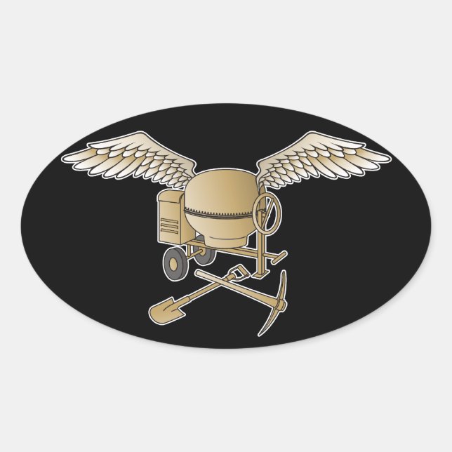 Sticker Ovale Mélangeur en béton beige (Devant)