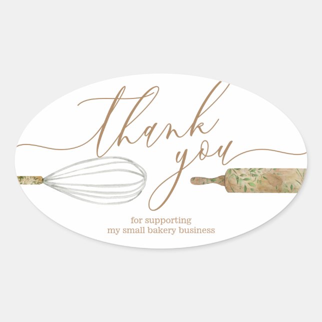 Sticker Ovale Merci Boulangerie Petite entreprise (Devant)