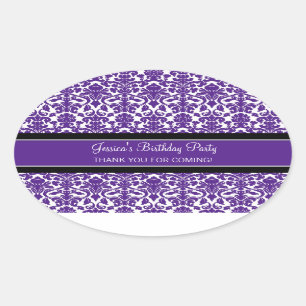 Sticker Ovale Merci d'anniversaire Nom personnalisé Favoris Bal