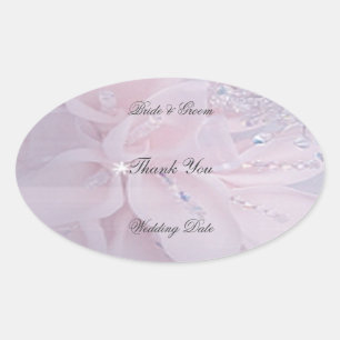 Sticker Ovale Merci Mariage diamant