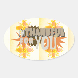Sticker Ovale Merci pour vous avec amour Compassion & Gratitude