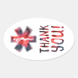 Sticker Ovale merci star of life bokeh