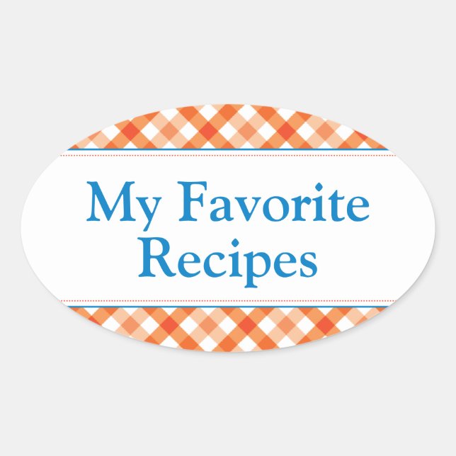 Sticker Ovale Mes recettes favorites (Devant)