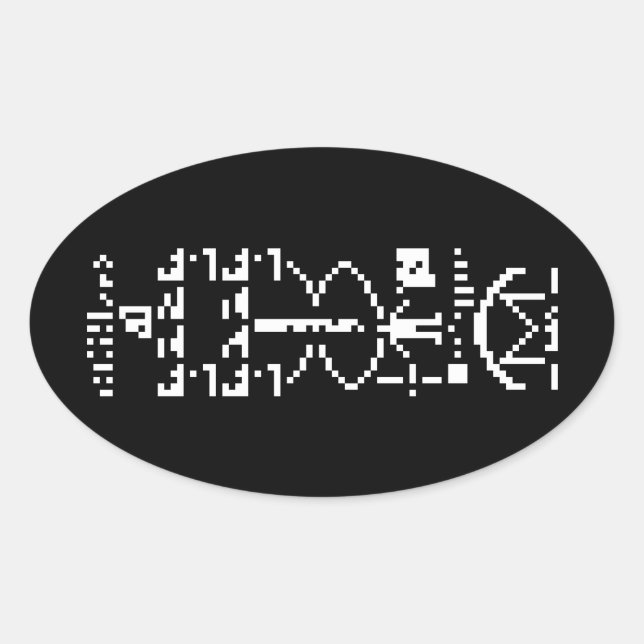 Sticker Ovale Message binaire Arecibo 1974 (Devant)