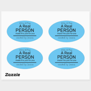 Sticker Ovale Message de personne réelle (pas généré par IA) - v