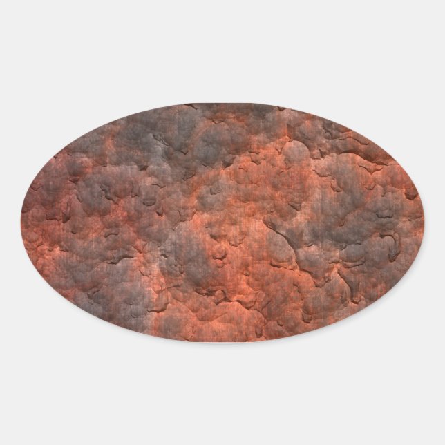 Sticker Ovale Métal rouillé vieilli (Devant)