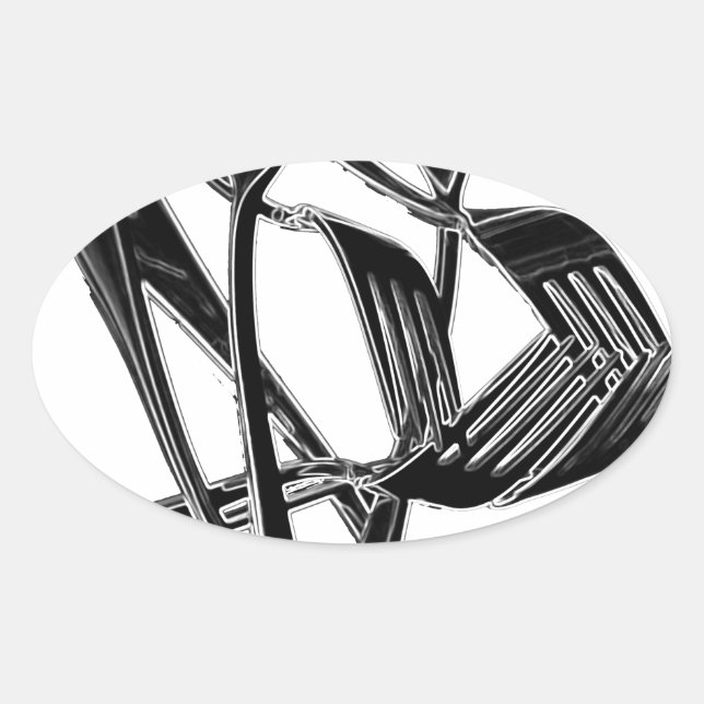 Sticker Ovale Métallique (Devant)