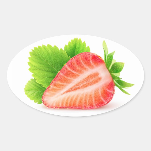Sticker Ovale Mi-fraise (Devant)