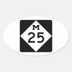 Sticker Ovale Michigan M-25