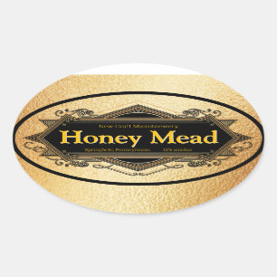 Sticker Ovale Miel Mead Microbrasserie Golden