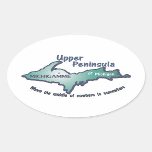 Sticker Ovale Milieu supérieur de Michigamme de péninsule de