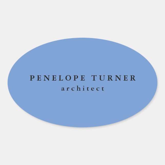 Sticker Ovale Mini-tendance Cornflower Blue Professional (Devant)