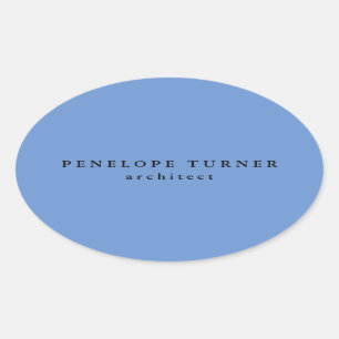 Sticker Ovale Mini-tendance Cornflower Blue Professional