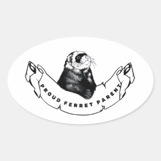 Sticker Ovale Minimaliste pour les passionnés de furet.