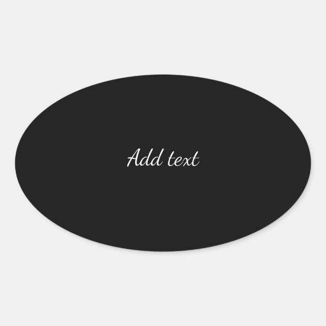 Sticker Ovale Minuit noir, texte blanc, modèle (Devant)