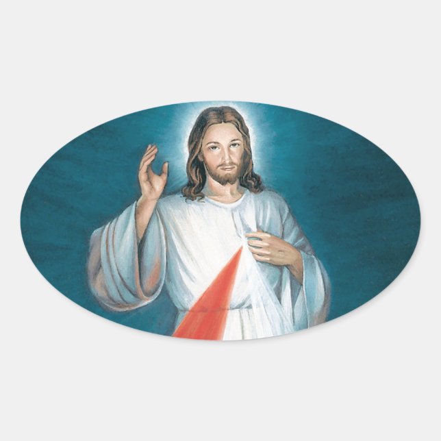 Sticker Ovale miséricorde divine (Devant)