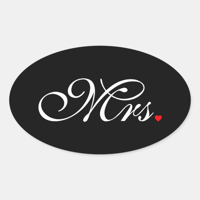 Sticker Ovale Mme Femme Marié Ses Hers Nouvelles Maisons (Devant)
