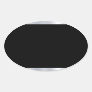 Sticker Ovale Modèle blanc personnalisé Faux Argent Noir élégant