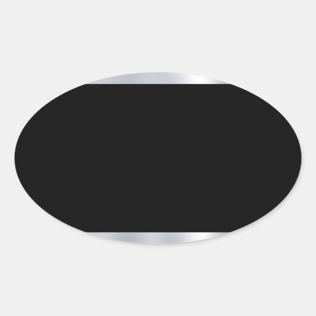 Sticker Ovale Modèle blanc personnalisé Faux Argent Noir élégant (Devant)